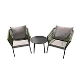 3PCS Rope Woven Bistro Set with Cushions